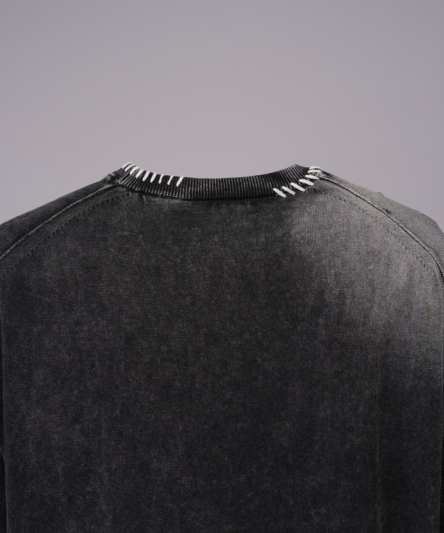 High Twist Prime-Over Pigment Bleach Crew Neck Knit T-shirt