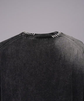 High Twist Prime-Over Pigment Bleach Crew Neck Knit T-shirt