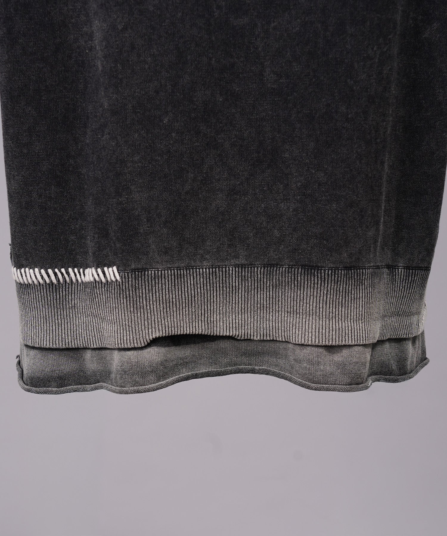 High Twist Prime-Over Pigment Bleach Crew Neck Knit T-shirt
