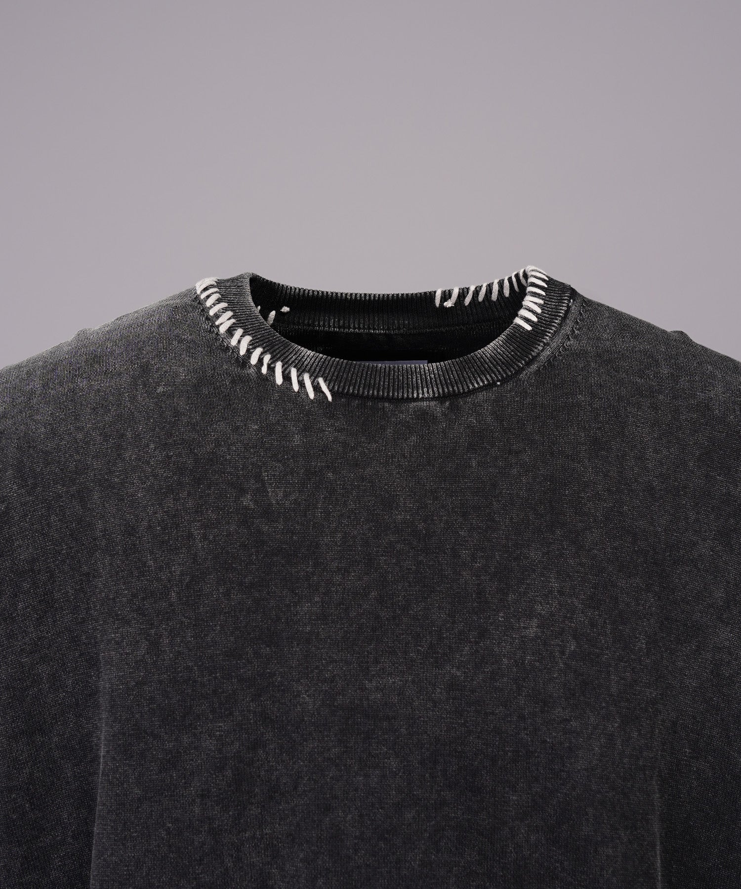 High Twist Prime-Over Pigment Bleach Crew Neck Knit T-shirt