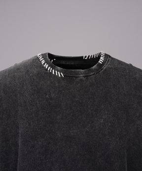 High Twist Prime-Over Pigment Bleach Crew Neck Knit T-shirt