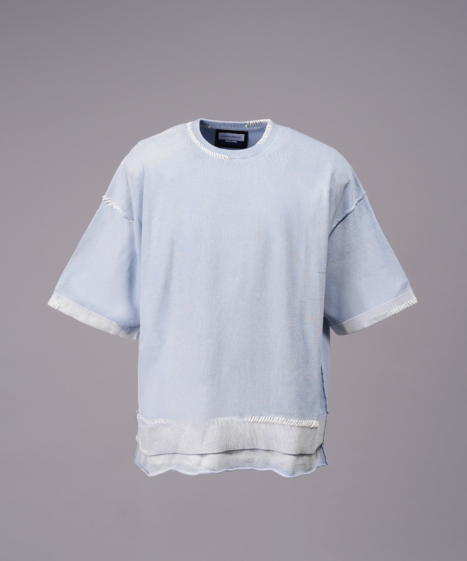High Twist Prime-Over Pigment Bleach Crew Neck Knit T-shirt