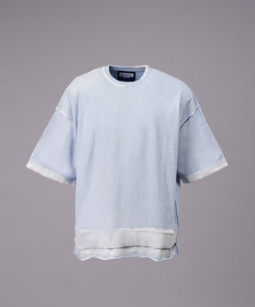 High Twist Prime-Over Pigment Bleach Crew Neck Knit T-shirt