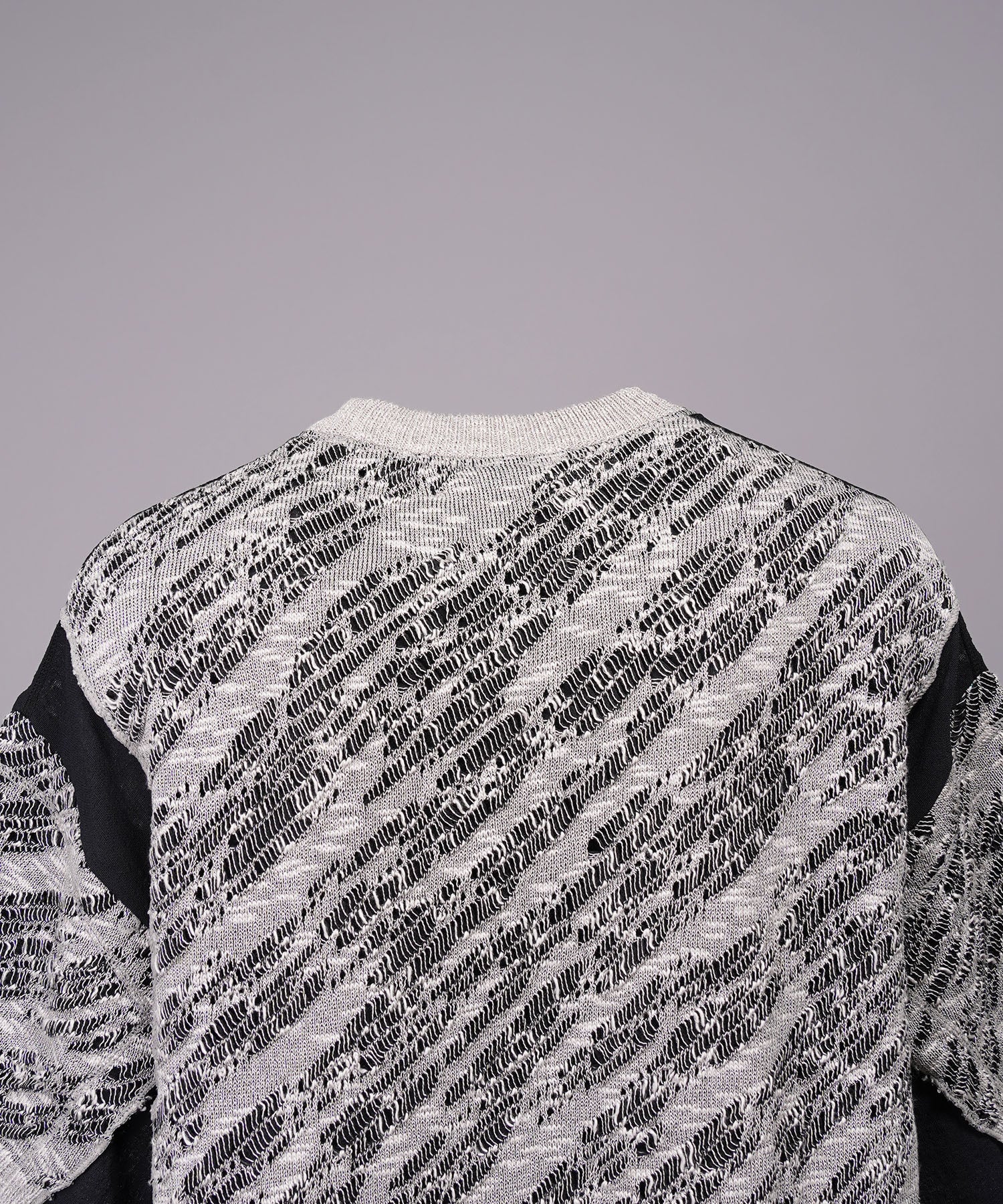 [26SS PRE-ORDER] Sheer Fabric Docking Prime-Over Short-sleeved Knit T-shirt