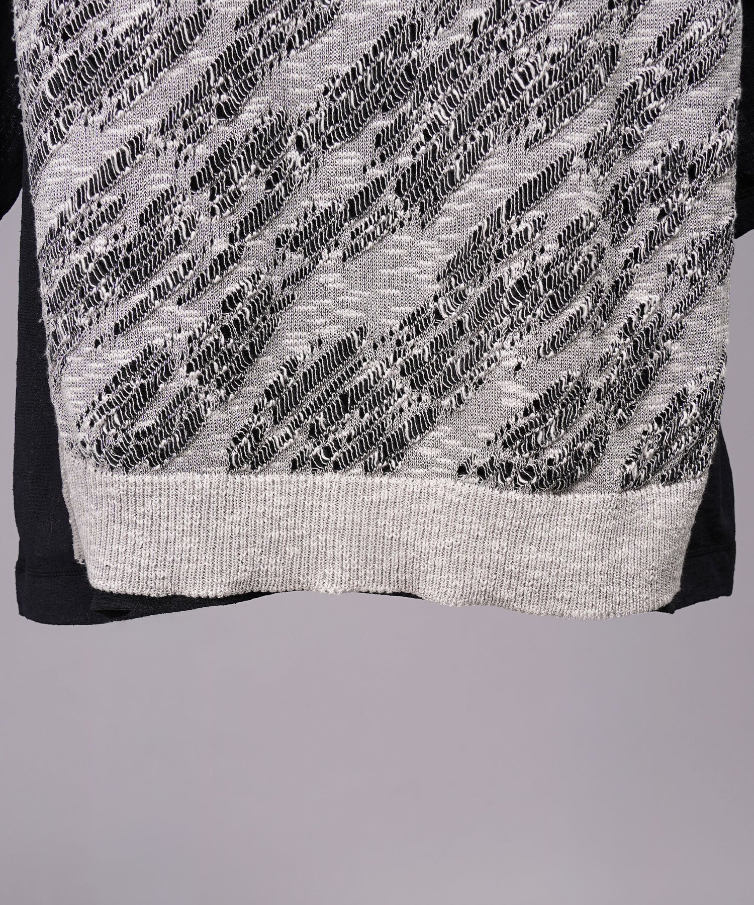 [26SS PRE-ORDER] Sheer Fabric Docking Prime-Over Short-sleeved Knit T-shirt