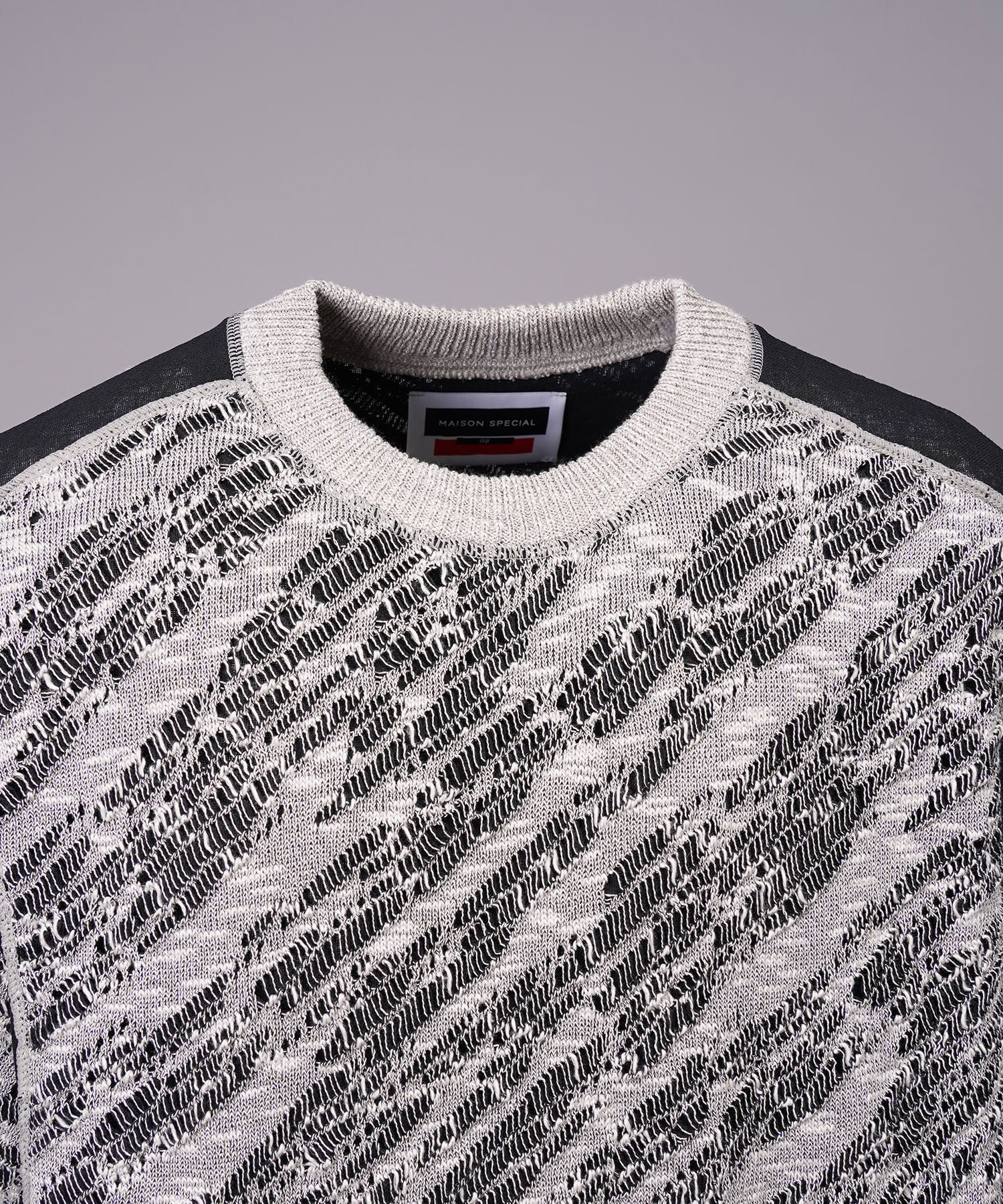 [26SS PRE-ORDER] Sheer Fabric Docking Prime-Over Short-sleeved Knit T-shirt