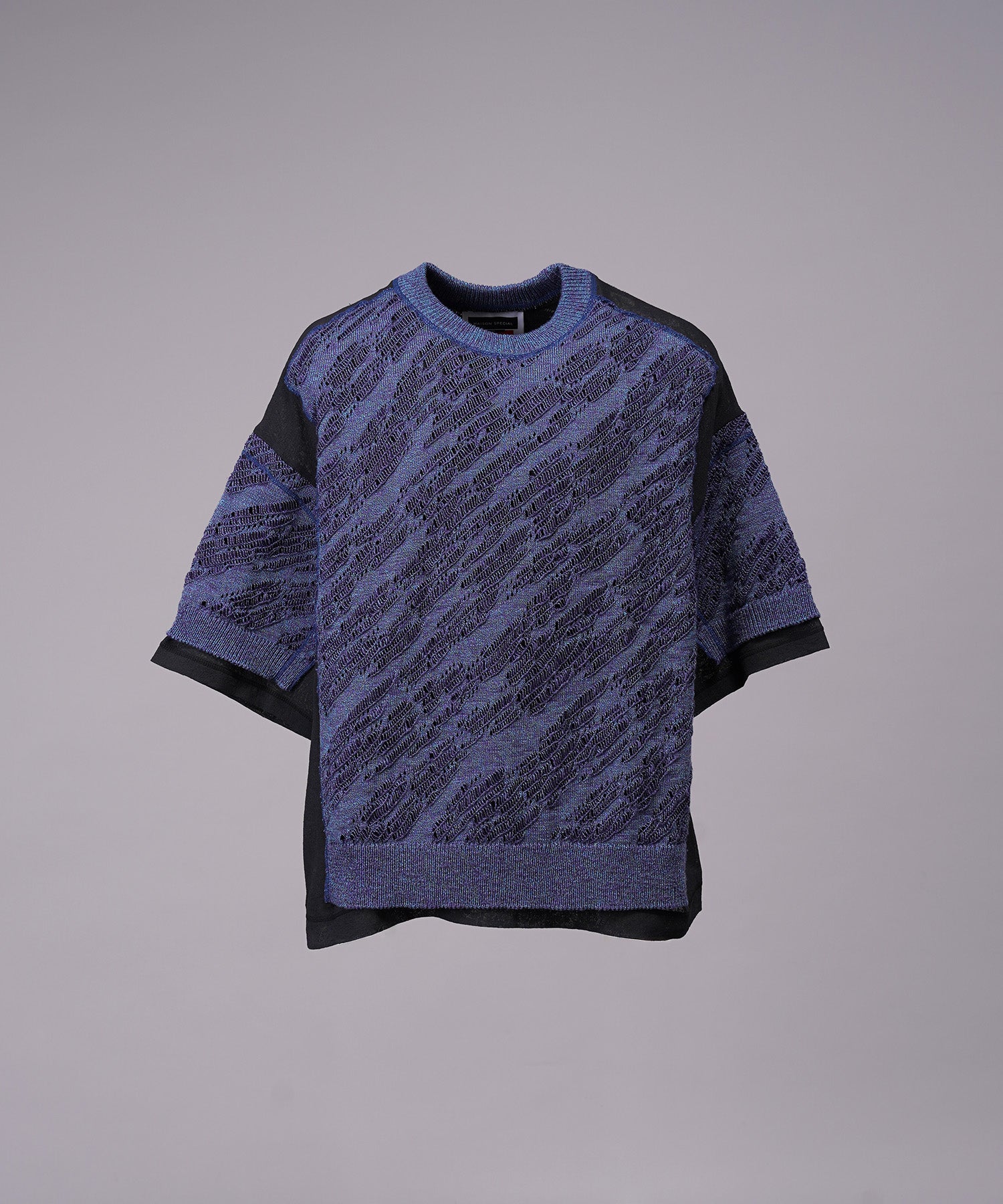 [26SS PRE-ORDER] Sheer Fabric Docking Prime-Over Short-sleeved Knit T-shirt