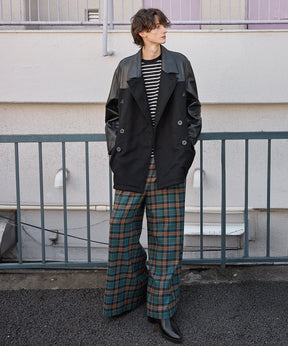 [25AW 사전 주문] 양 가죽 멜튼 콤비네이션 완두콩 코트