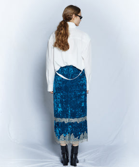 【26WINTER COLLECTION】Crushed Velour Lace Skirt