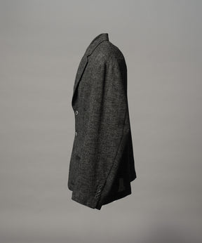 4 Colors Chambray Washable Wool Peaked Lapel Double Breasted Jacket