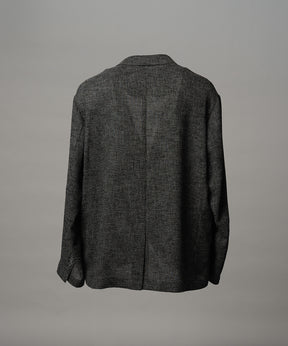 4 Colors Chambray Washable Wool Peaked Lapel Double Breasted Jacket