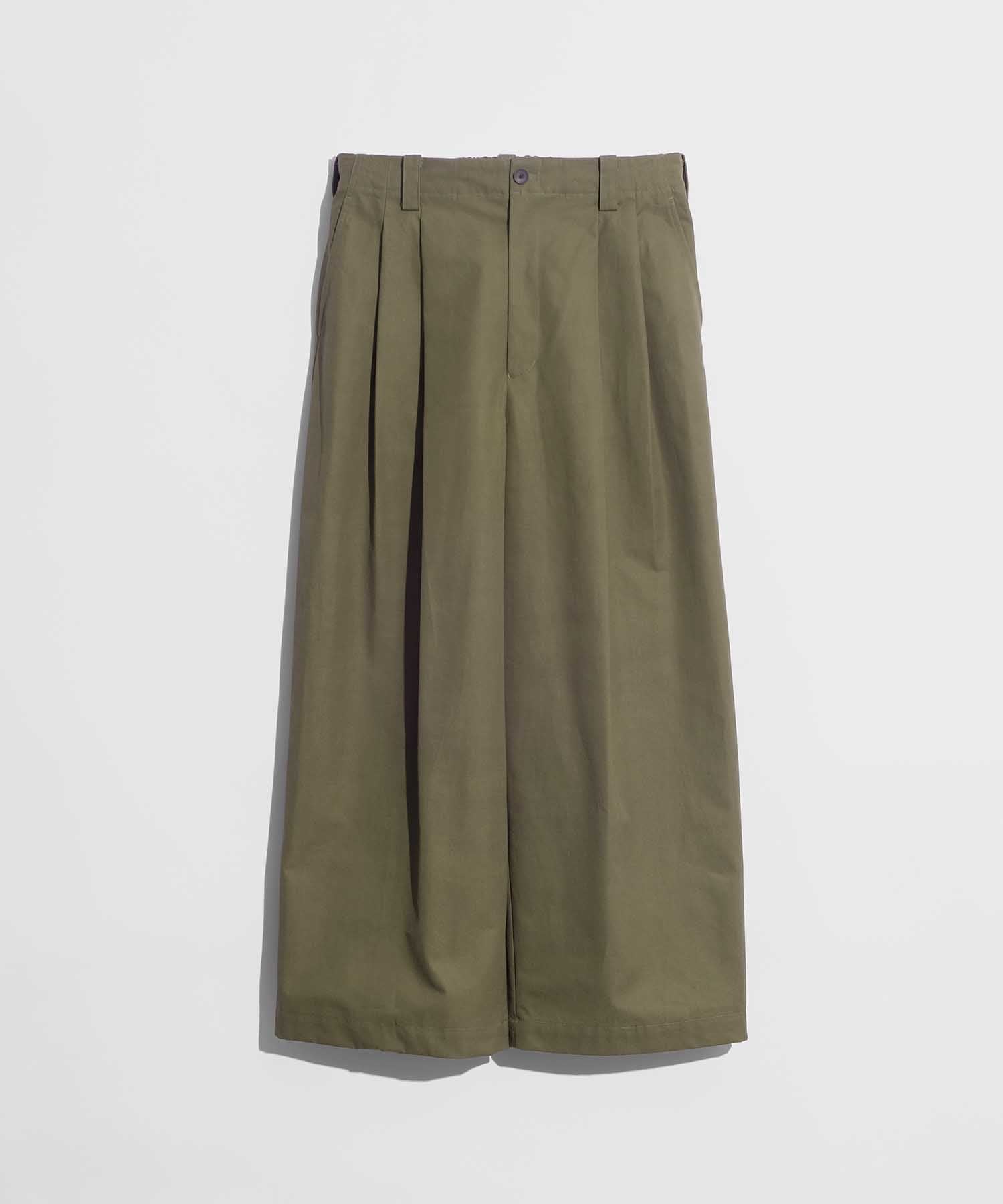 【Italian Dead Stock Fabric】Multi Fabric Two-Tuck Wide Pants