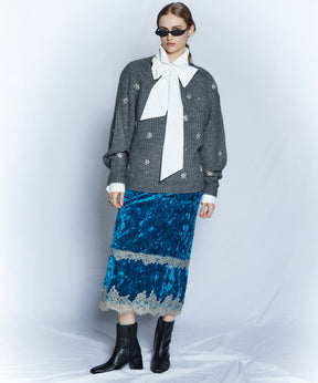 【26WINTER COLLECTION】Crushed Velour Lace Skirt