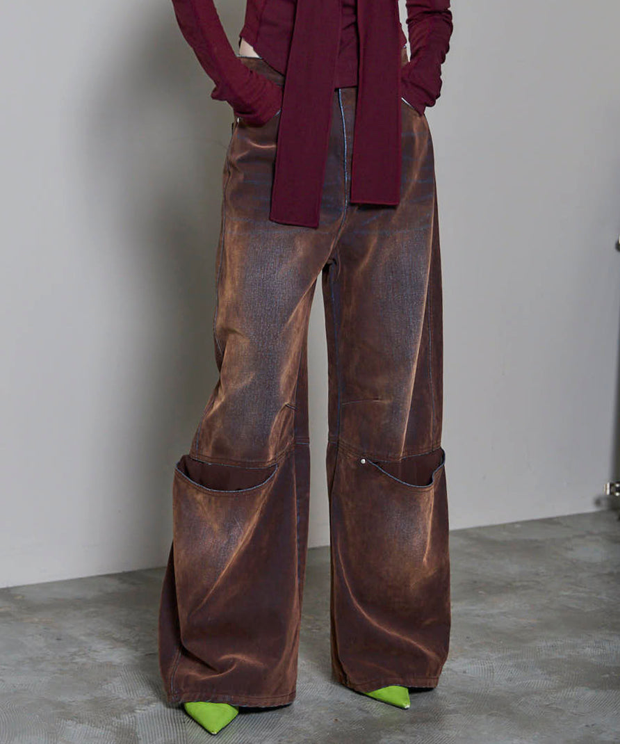 パンツ PERVERZE Flocky Denim / Brown DENIM｜PERVERZE | パーバーズの公式オンラインストア PERVERZE Flocky