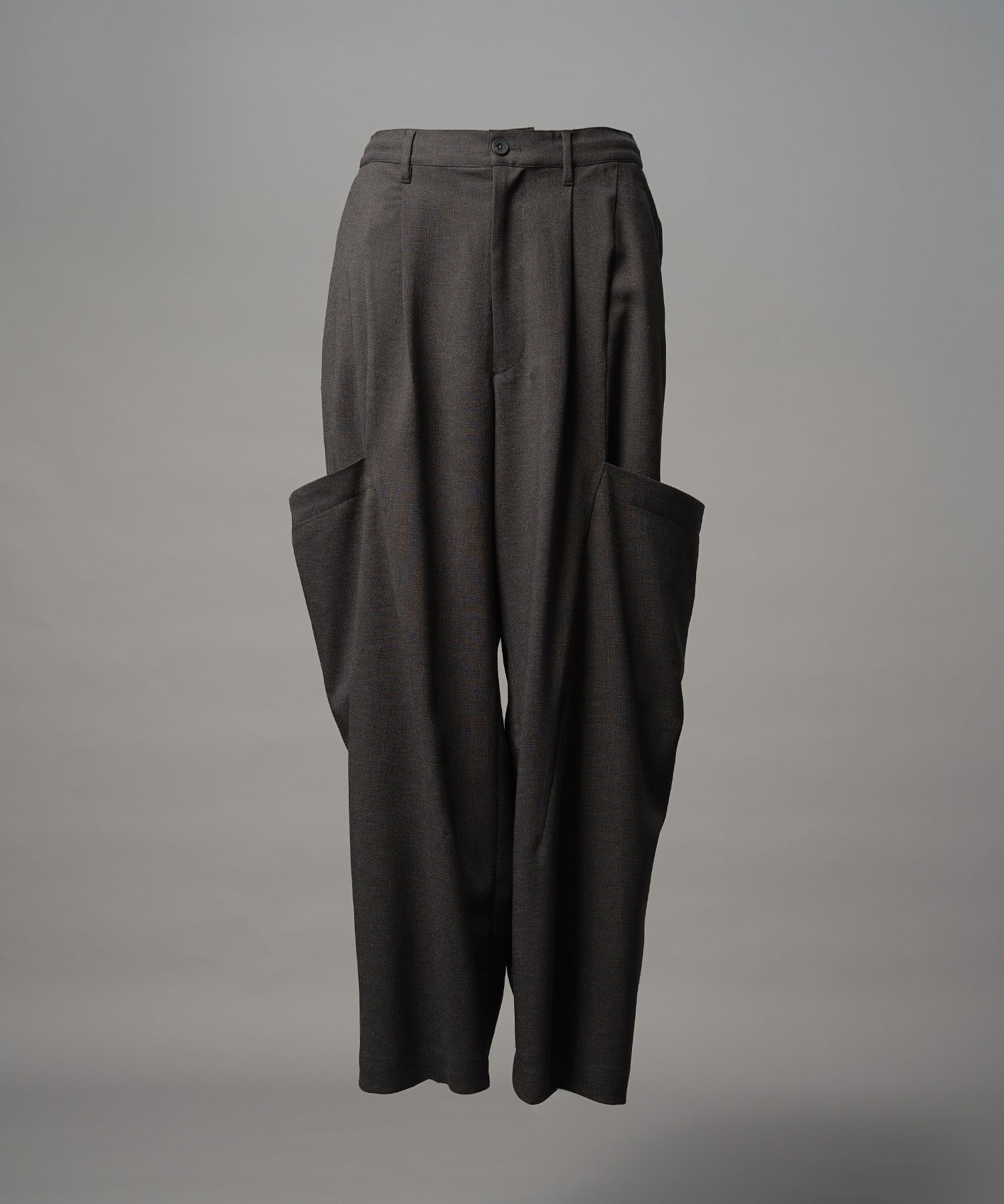 Linen Mix Slab Side Big Pocket Prime-Wide Pants