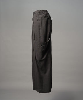 Linen Mix Slab Side Big Pocket Prime-Wide Pants