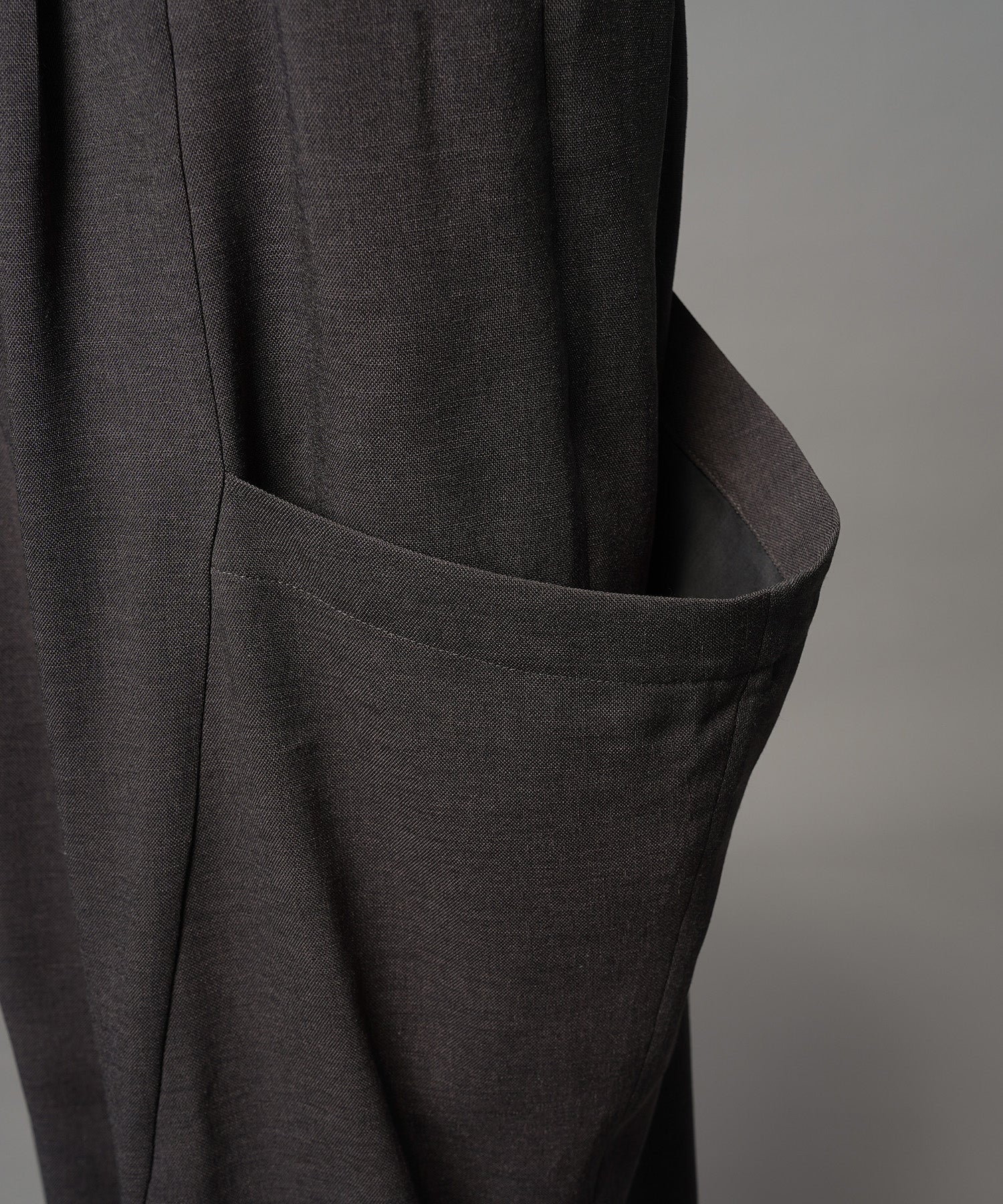 Linen Mix Slab Side Big Pocket Prime-Wide Pants