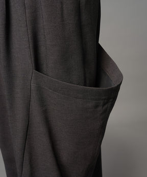 Linen Mix Slab Side Big Pocket Prime-Wide Pants
