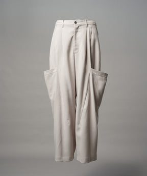 Linen Mix Slab Side Big Pocket Prime-Wide Pants