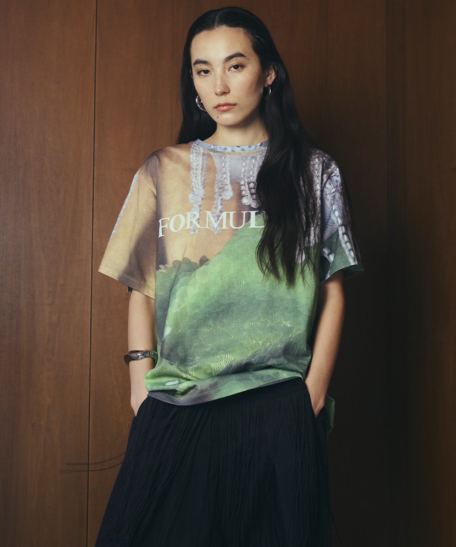 Fabric Photo Over T-Shirt
