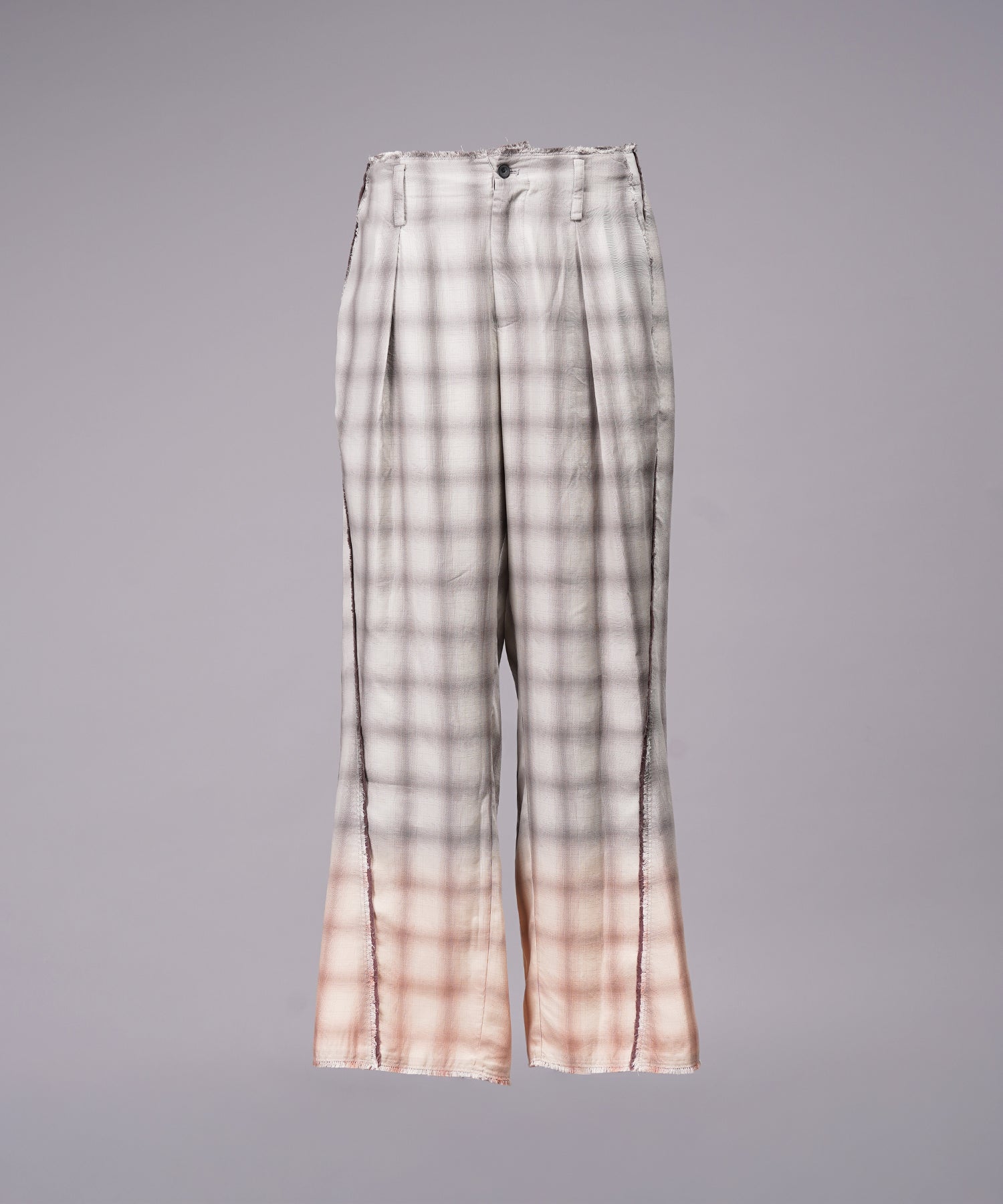 Destroy Damage Prime-Wide Ombre Check Relaxing Pants