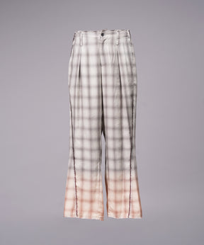 Destroy Damage Prime-Wide Ombre Check Relaxing Pants