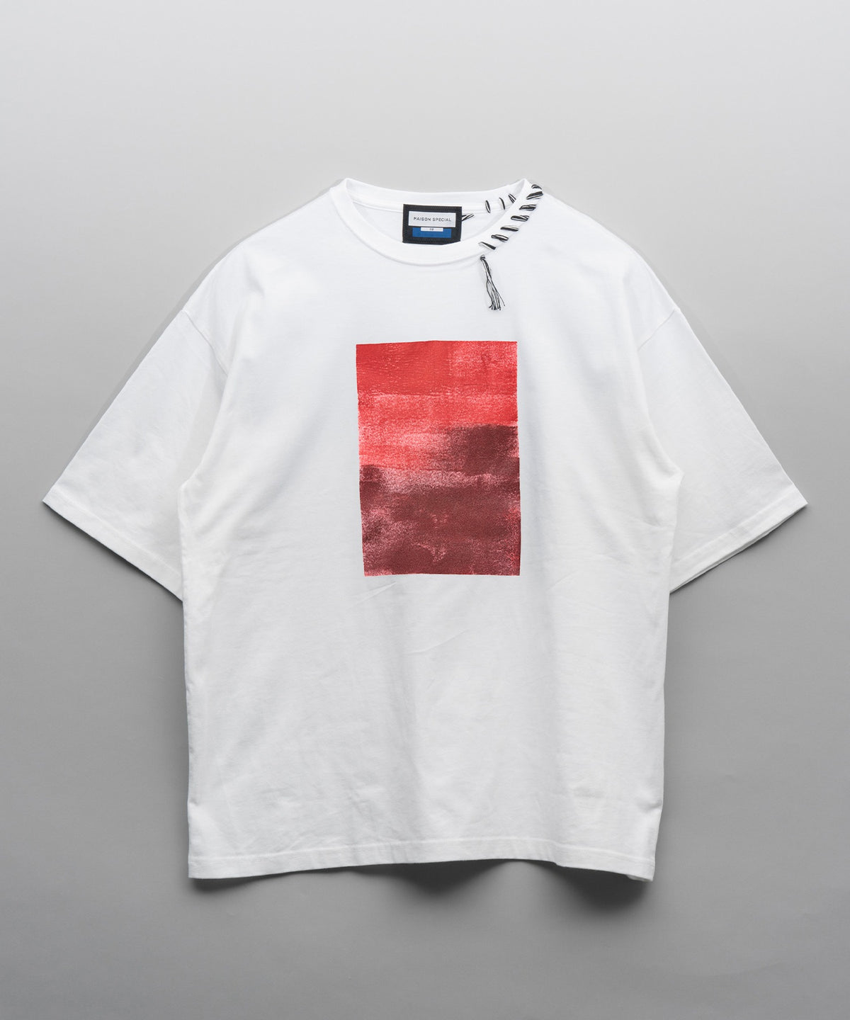 Abstract Hand-Printed Oversized Stitched Crew Neck T-shirt