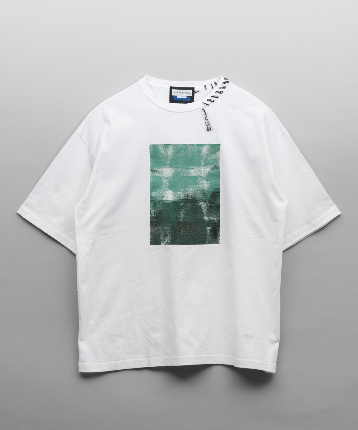 Abstract Hand-Printed Oversized Stitched Crew Neck T-shirt
