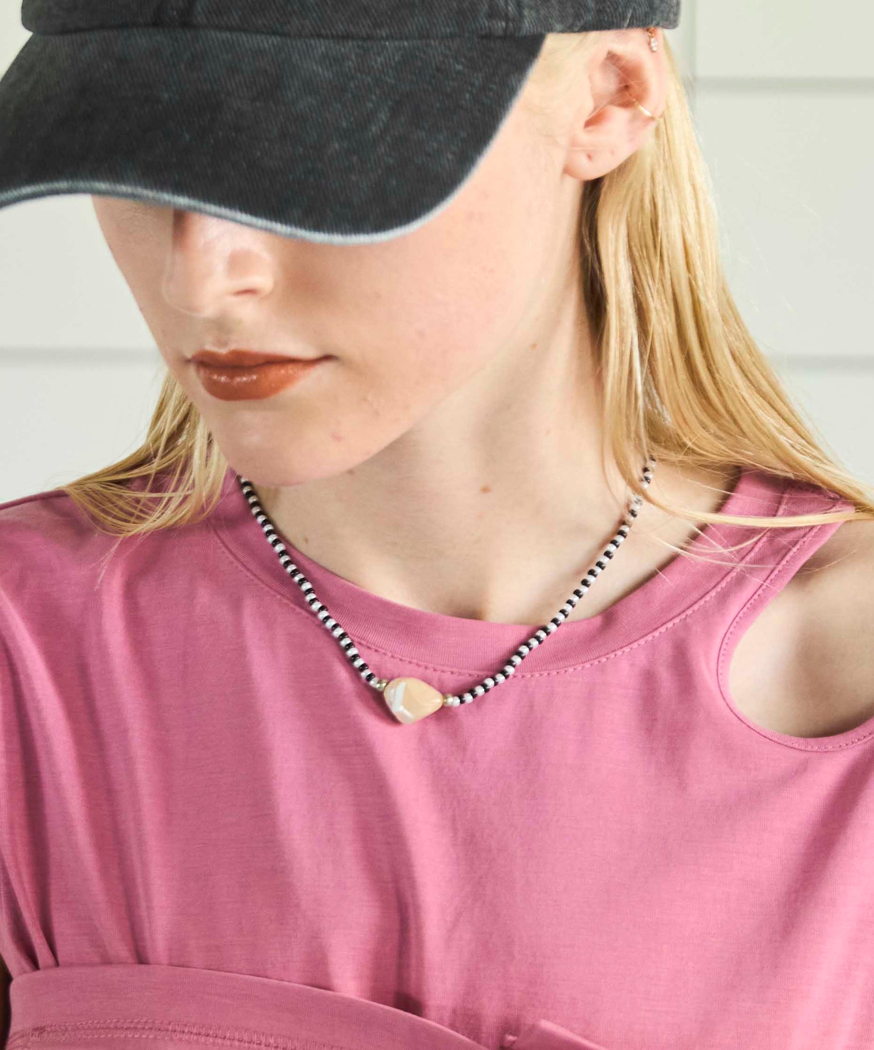 パール装飾 ルビー Beaded Combination Pearl Necklace