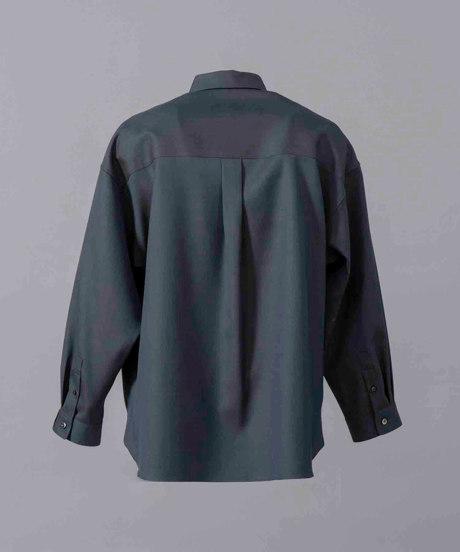 4 Colors Chambray Washable Wool Prime-Over Regular Collar Shirt