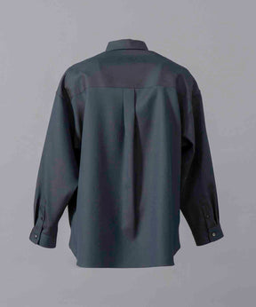 4 Colors Chambray Washable Wool Prime-Over Regular Collar Shirt