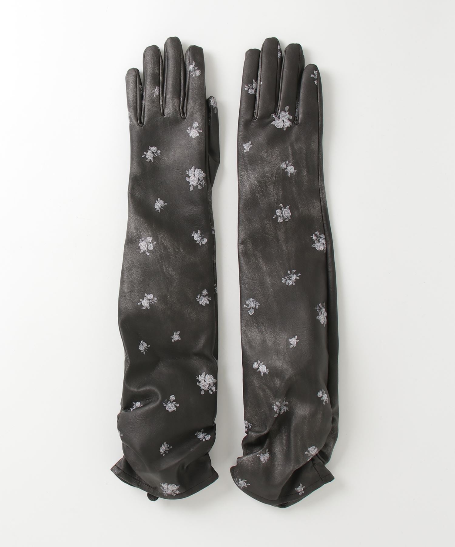 [25AUTUMN PRE-ORDER] Side Gathers Vegan Leather Long Gloves