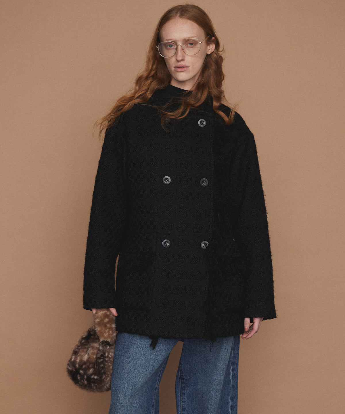 【26WINTER PRE-ORDER】Double-Breasted Tweed Midi Coat