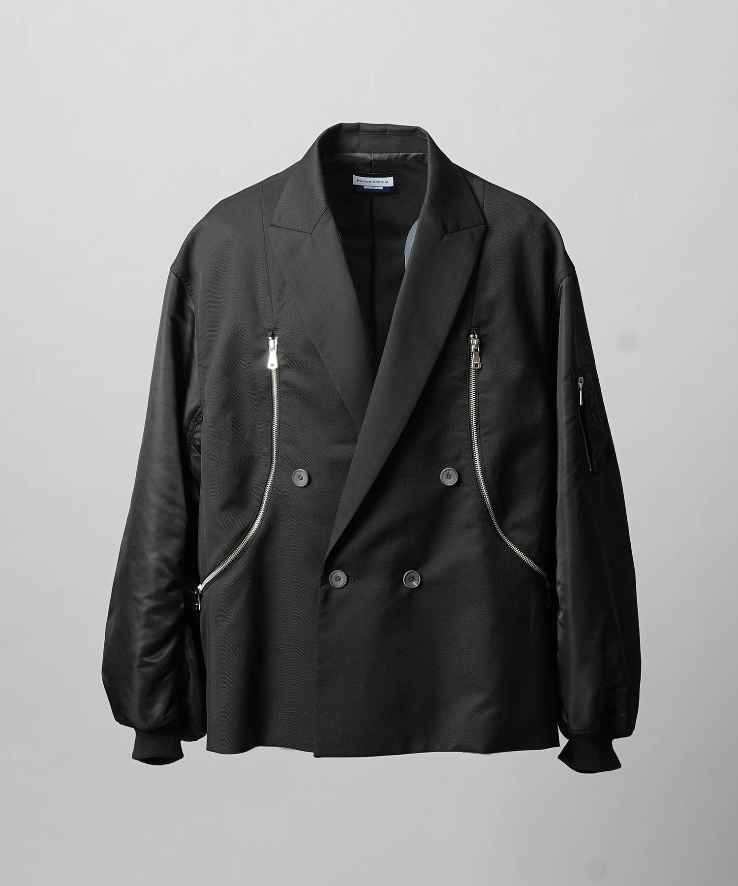 4 색 샹 브레이 세탁 가능한 양모 피크 라펠 더블 가슴 재킷