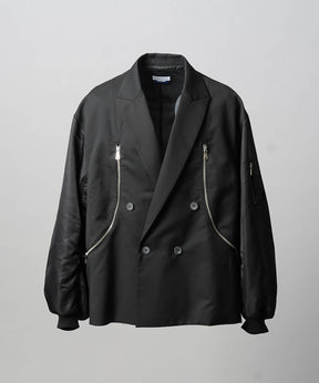 4 색 샹 브레이 세탁 가능한 양모 피크 라펠 더블 가슴 재킷