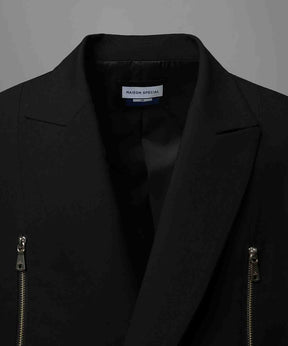 4 색 샹 브레이 세탁 가능한 양모 피크 라펠 더블 가슴 재킷