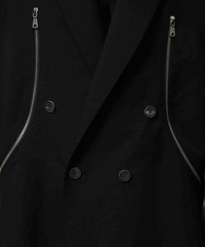 4 색 샹 브레이 세탁 가능한 양모 피크 라펠 더블 가슴 재킷