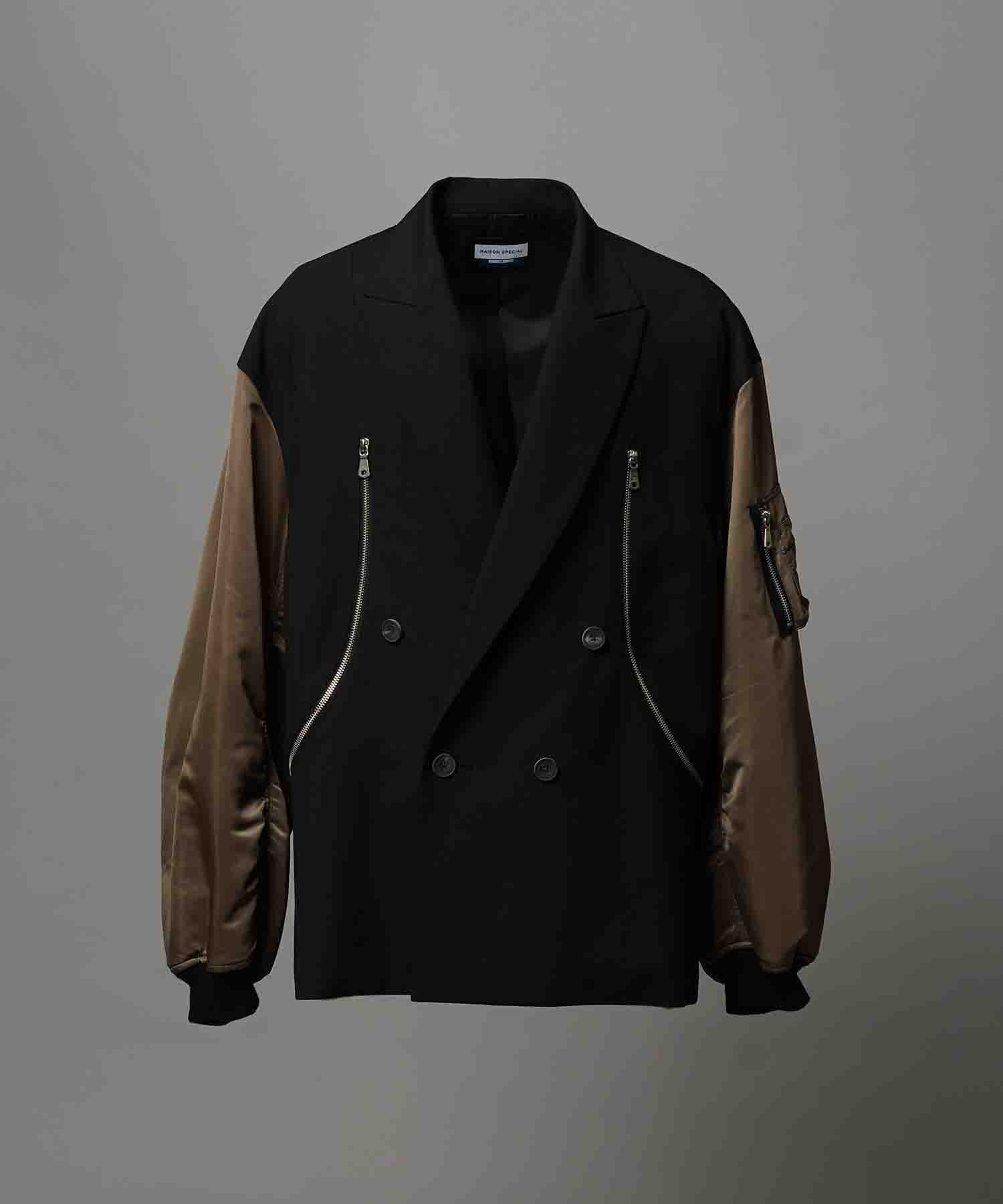 4 색 샹 브레이 세탁 가능한 양모 피크 라펠 더블 가슴 재킷