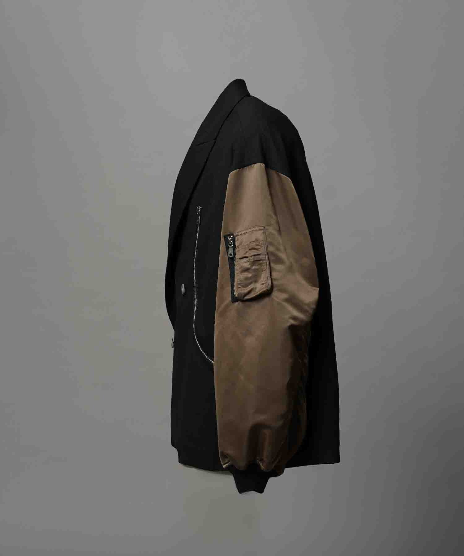 4 색 샹 브레이 세탁 가능한 양모 피크 라펠 더블 가슴 재킷