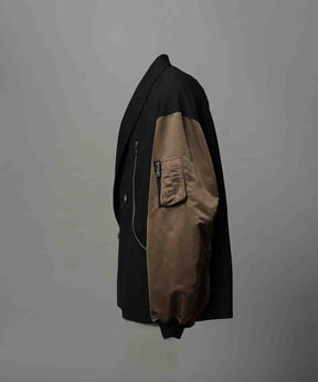 4 색 샹 브레이 세탁 가능한 양모 피크 라펠 더블 가슴 재킷