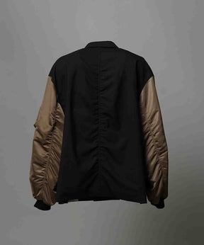 4 색 샹 브레이 세탁 가능한 양모 피크 라펠 더블 가슴 재킷