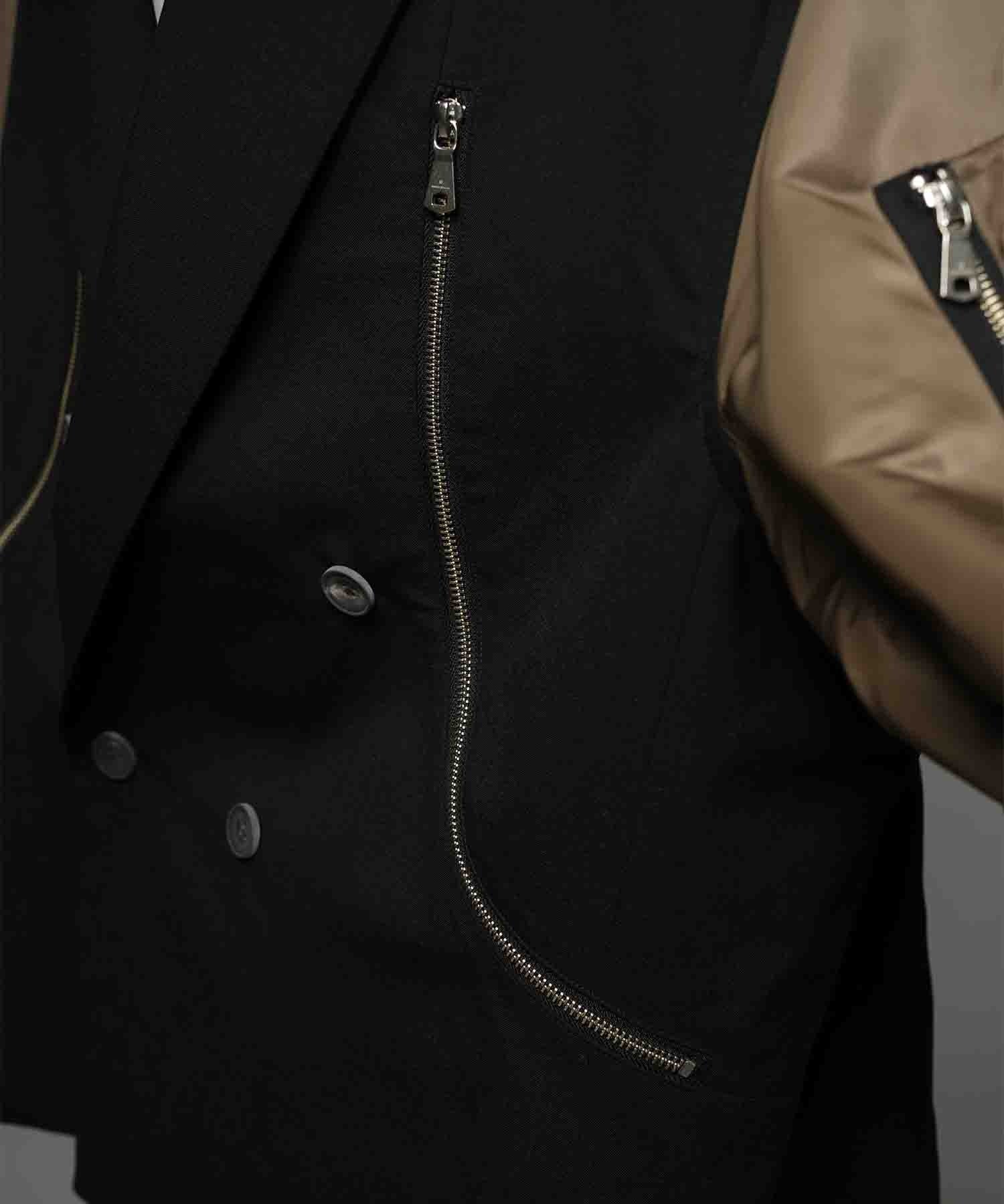 4 색 샹 브레이 세탁 가능한 양모 피크 라펠 더블 가슴 재킷