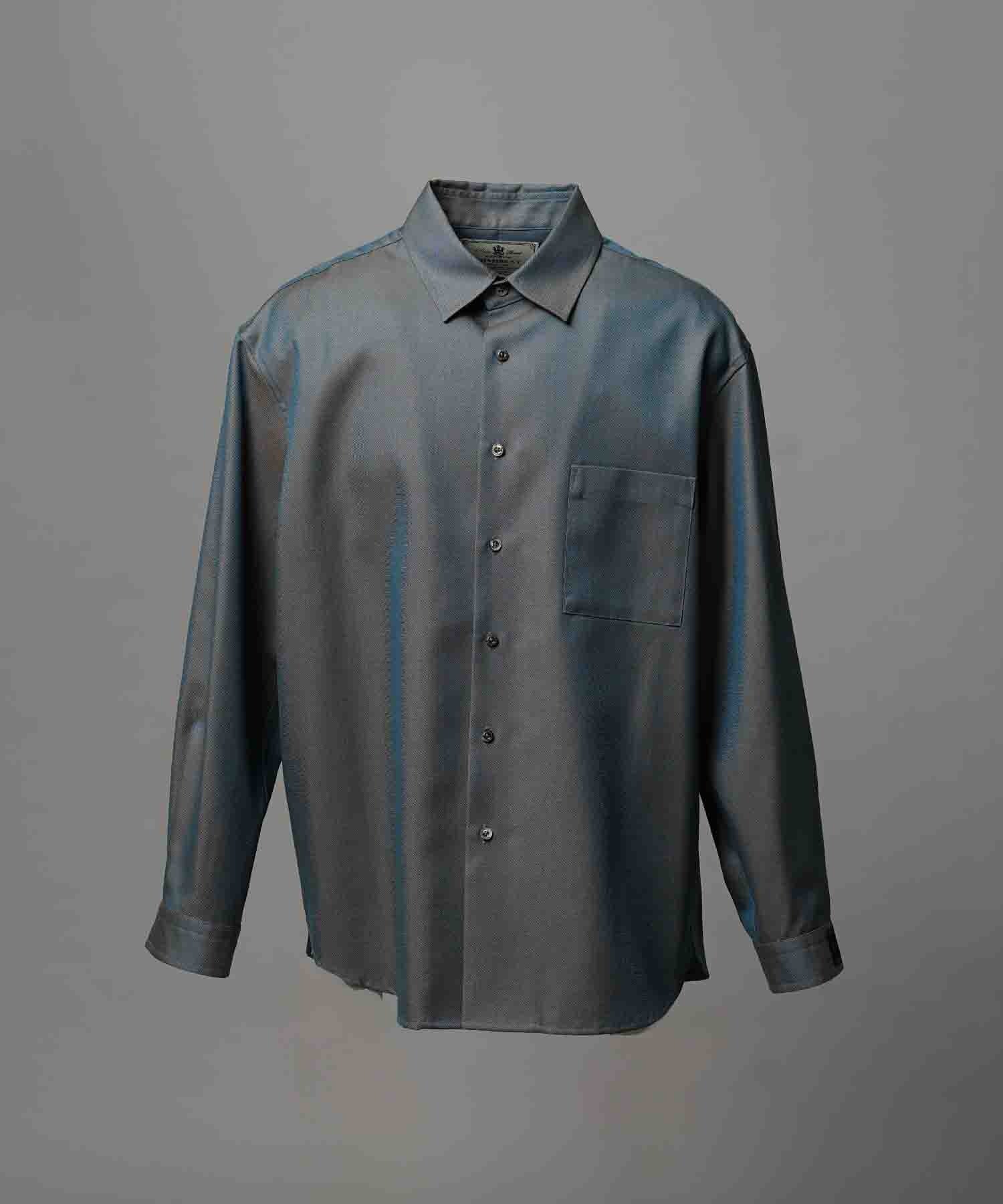 4 Colors Chambray Washable Wool Prime-Over Regular Collar Shirt