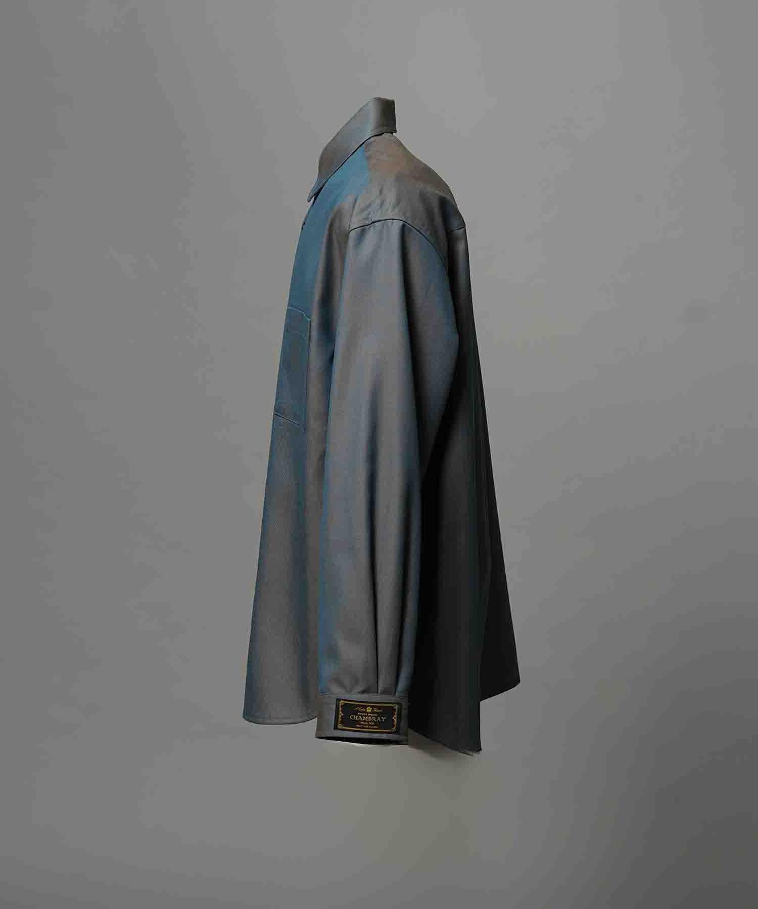 4 Colors Chambray Washable Wool Prime-Over Regular Collar Shirt