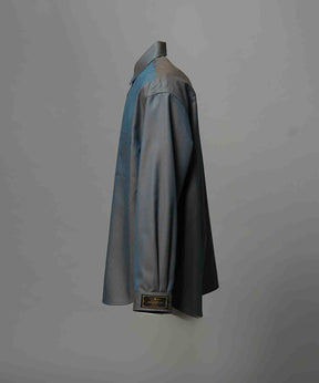 4 Colors Chambray Washable Wool Prime-Over Regular Collar Shirt