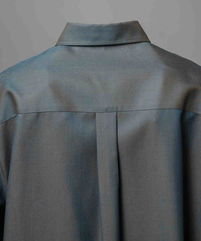 4 Colors Chambray Washable Wool Prime-Over Regular Collar Shirt