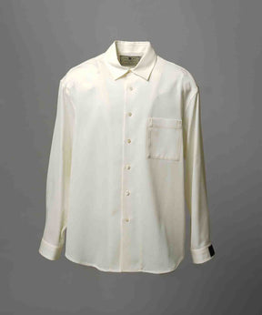 4 Colors Chambray Washable Wool Prime-Over Regular Collar Shirt