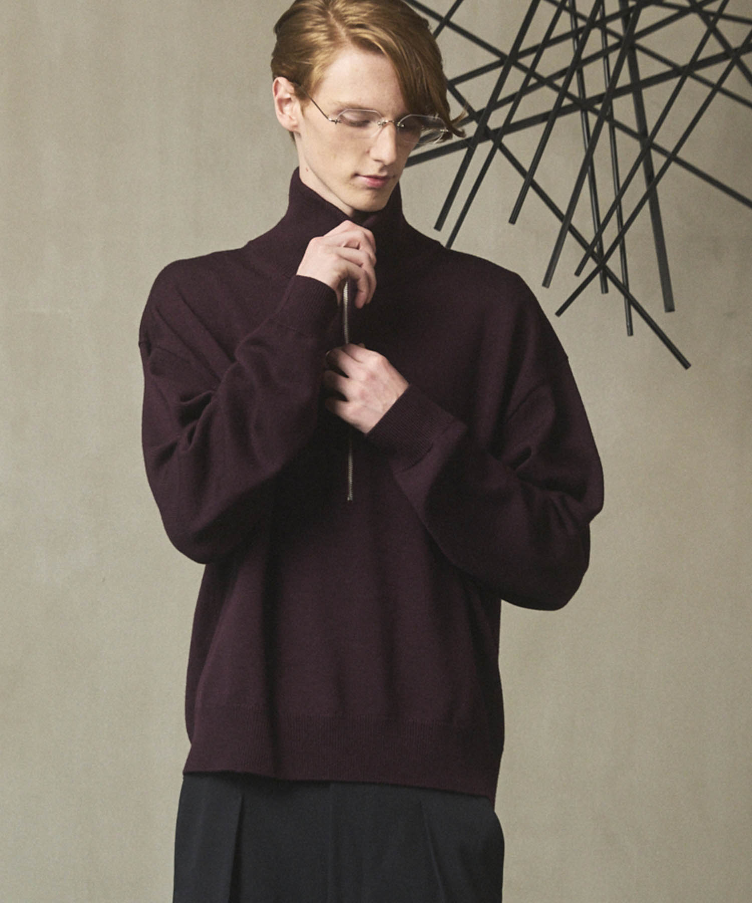 [25AW PRE-ORDER] Cashfeel Extra Fine Merino Wool Prime-Over Half Zip Knit Pullover