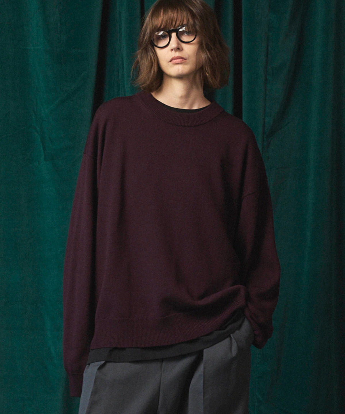 Cashfeel Extra Fine Merino Wool Prime-Over Crew Neck Knit Pullover