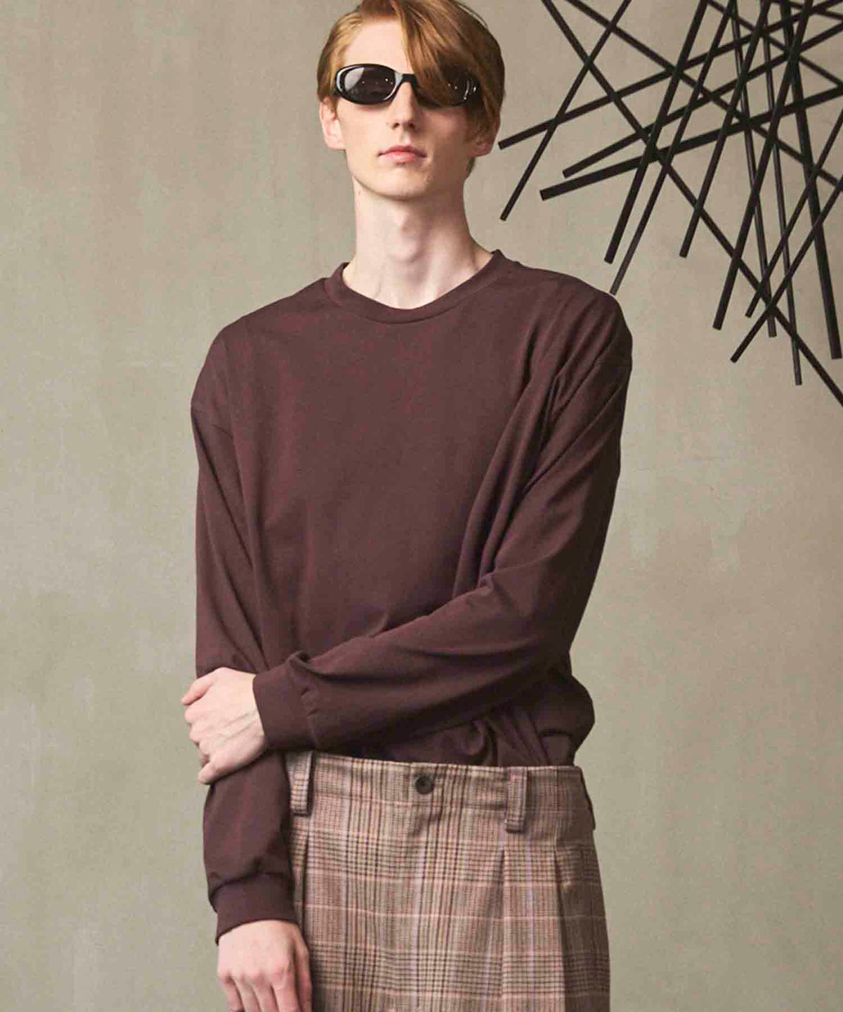 ECIL Plating Prime-Over Crew Neck Long Sleeve T-Shirt